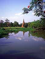 Stupa Across the Pond :: Ayuthaya, Thailand