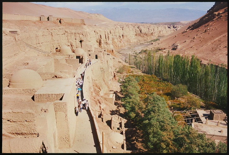 Bezeklik Thousand Buddha Caves  :: Turpan, Xinjiang: Bezeklik, Xinjiang, People's Republic of China
: Ruins and Restorations; Landscapes.