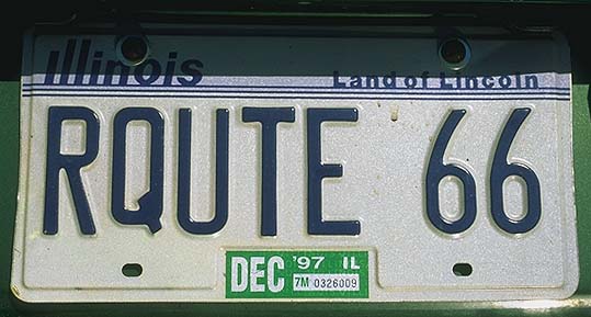 Vanity Plates<br>Henry's Route 66 Emprium<br>Staunton, Illinois: Illinois Route 66, Illinois, United States of America
: Emporium; Signs.