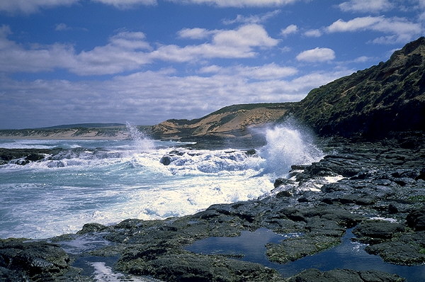 Surf vs. Igneous Rock<br>The Great Ocean Road<br>near Portland<br>Victoria, Australia: The Great Ocean Road, Victoria, Australia
: The Natural Order; Landscapes.