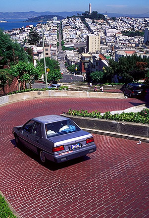 Lombard Street<br>San Francisco, California: San Francisco, California, United States of America
: City Scenes; Engineering Feats.