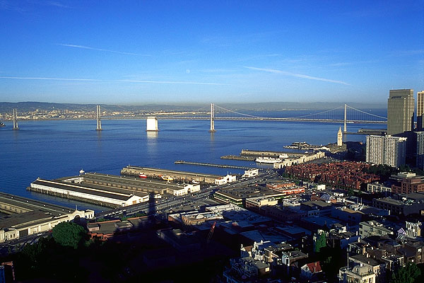 The Bay Bridge<br>San Francisco, California: San Francisco, California, United States of America
: City Scenes; Engineering Feats.