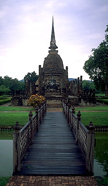 Buddha and Stupa<br>Sukhothai, Thailand: Sukhothai, Thailand
: Ruins and Restorations; Buddha Images.