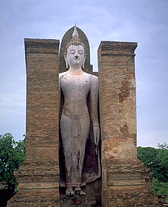 Tall Standing Buddha<br>Sukhothai, Thailand: Sukhothai, Thailand
: Ruins and Restorations; Buddha Images.