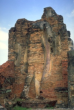 Shadow of a Standing Buddha<br>Sukhothai, Thailand: Sukhothai, Thailand
: Ruins and Restorations; Buddha Images.