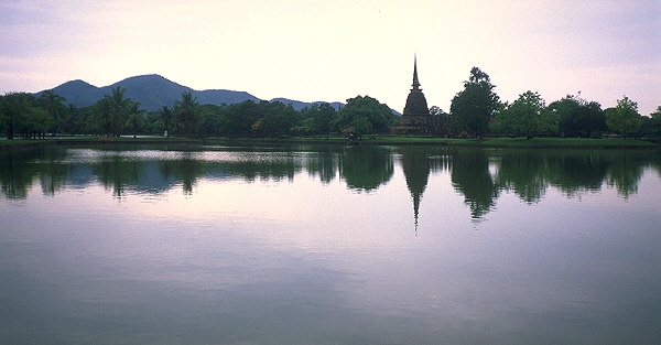 Island Wat<br>Sukhothai, Thailand: Sukhothai, Thailand
: Ruins and Restorations; Landscapes.