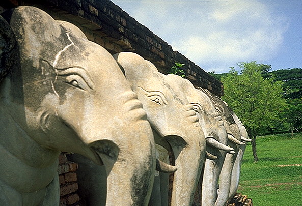 The Atlas Elephants<br>Sukhothai, Thailand: Sukhothai, Thailand
: Ruins and Restorations.