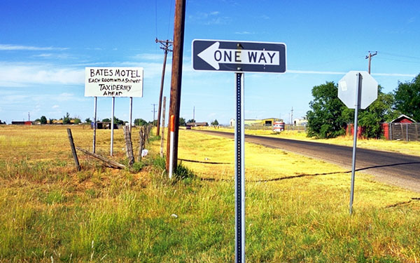 A little roadside humour<br>Just west of Amarillo, Texas: Texas Route 66, Texas, United States of America
: Signs.