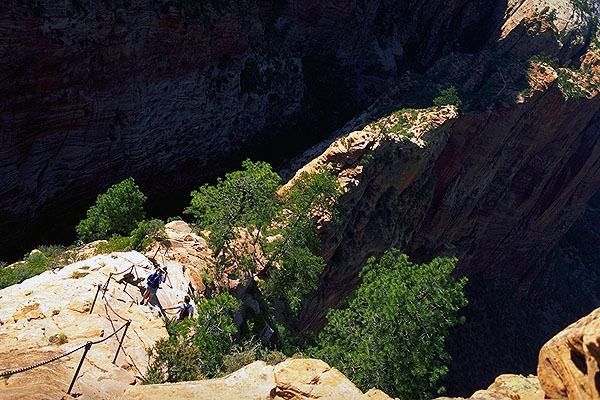 Descending<br>Angel's Landing Trail<br>Zion National Park<br>Utah, USA: Zion National Park, Utah, United States of America
: Geological Formations.