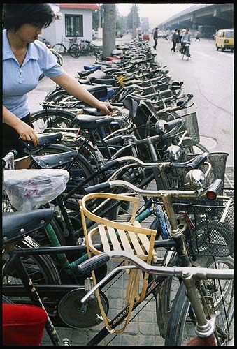 Rows of Bicycles :: Beijing, China: The City, Beijing, People's Republic of China
: City Scenes; Bicycles.
