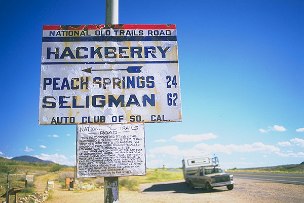The road before the Mother Road<br>Hackberry, Arizona: Hackberry, Arizona, United States of America
: Signs; Rolling Thunder.