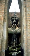 A large sitting Buddha :: Sukhothai, Thailand