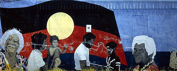 Aboriginal Flag<br>Wall Mural in Townsville<br>Queensland, Australia: Queensland, Australia
: Indigenous Peoples.